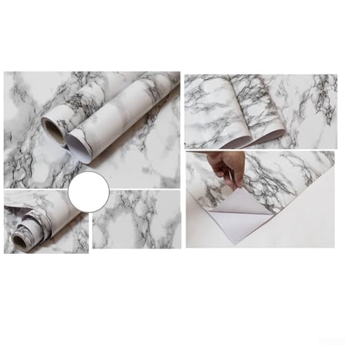 MoSundi Rollo de papel tapiz autoadhesivo impermeable para cocina, 40 cm x 10 m, resistente al aceite y fácil de instalar, diseño de piedra (gris oscuro)