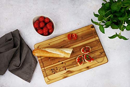 Fackelmann Schneidebrett Akazie, Küchenbrett aus Natur-Holz als Frühstücksbrett verwendbar - 3