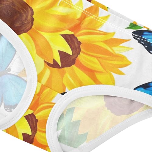 Cotton Toddler Girls Underwear Bright Sunflowers Blue Butterflies Panties Little Girl Stylish Kids Briefs Undies 2t4