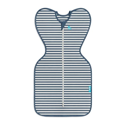 Image of Love To Dream Swaddle UP, Baby Sleep Sack, Self-Soothing Swaddles for Newborns, Improves Sleep, Snug Fit Helps Calm Startle Reflex, New Born Essentials for Baby, 5-8.5 lbs, Stripe Denim