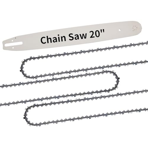 20 Inch Chainsaw Bar and Chain Combo Replacement for Saw Chains 3/8 Pitch 050 Gauge D025 Mount 72 Drive Links Fits Stihl 030 036 MS360 MS660 MS361 044 MS441(3 Chains +1 Bar)