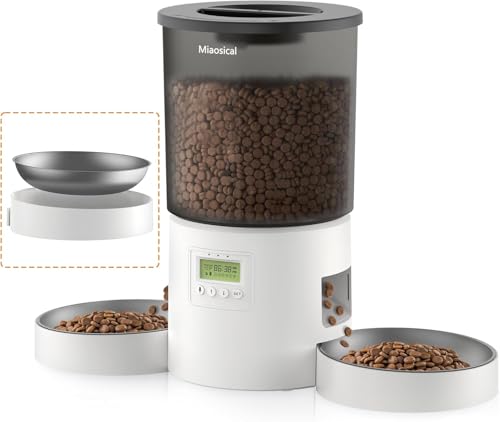 Dual Automatic Cat Feeder 2 Cats, 4.2L Dry Food Auto