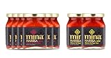 Mina Harissa Flavor Pack, Hot Harissa Sauce (10 oz, Pack of 6) & Mild Harissa Sauce (10 oz, Pack of 2), Gourmet Moroccan Red Pepper Sauces