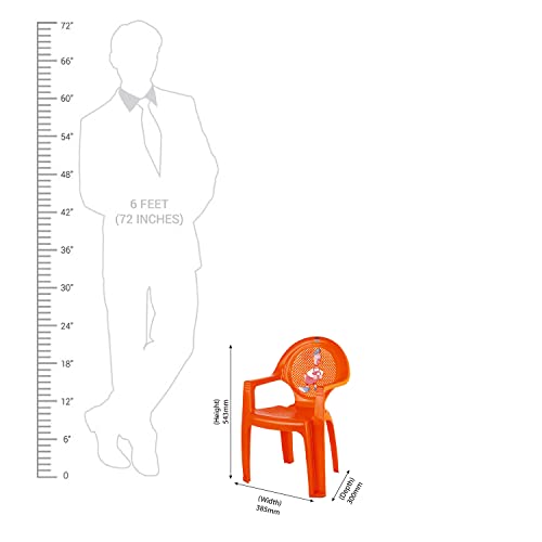 Image of Cello New Tulip Comfortable Kids Chair with Backrest for Study Chair|Play|Dining Room|Bedroom|Kids Room|Living Room|Indoor-Outdoor|Dust Free|100% Polypropylene Stackable Chairs, Orange