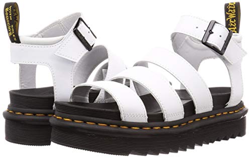 Dr. Martens Women's Blaire Sandal, White Hydro Leather, 8