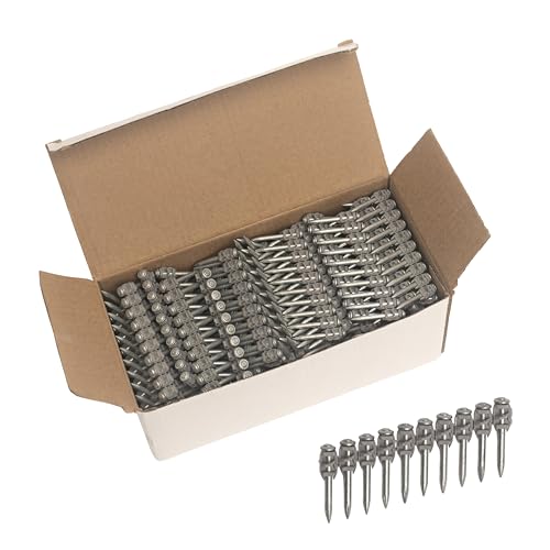 1000 clavos para concreto collated de 1 1/4 pulg (32 mm) para Hilti BX 4 (BX4) clavos en tira B4 MX, cabeza redonda completa acero endurecido miniatura 1