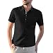 Camisa de manga larga para hombre, de verano, informal, de algodón y lino, de manga corta, cuello con botones, Negro , L
