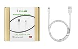 [Apple MFi Certified] iFlash® (3 Feet) Flat & Tangle Free Lightning to USB Sync and Charge Cable for iPhone 6 Plus, iPhone 6, iPhone 5s, iPhone 5c, iPhone 5, iPad Air / Air 2, iPad (4th generation), iPad mini / Mini 2 / Mini 3 with Retina display, iPod touch (5th generation) and iPod nano (7th generation) - [Flat & Tangle Free Style, White Color]