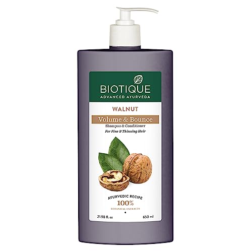 Bio Walnut Volume and Bounce Shampoo and Conditioner | For Fine and Thinning Hair| Volumizing Shampoo for Thin Hair |100% Botanical Extracts |650ml