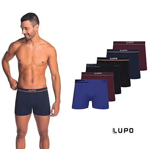 Kit Com 6 Cuecas Boxer Lupo Microfribra Sem Costura Adulto Box Masculina 436