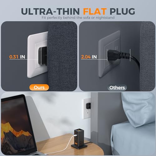 USB-Charging-Station-30W-TESSAN-9-in-1-USB-C-Charger-Block-for-iphone-16151413-Tablets-Earphone-with-Surge-Protector-5ft-Extension-Cord-with-3-AC-4-USB-A-2-USB-C-for-Home-Office-Drom-Black