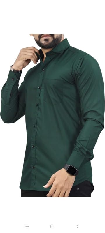Image of Mens Solid Slim Fit Shirt | Formal Shirts | Men Office Wear | Formal Shirts for Men Office Wear Branded 102-Plain Shirt
