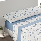 MERCURY TEXTIL- Juego de sábanas Coralina de 3 Piezas, Sábana Polar Térmica, Invierno, Extra Suave, Microfibra (Circulos Azul, Cama 150)
