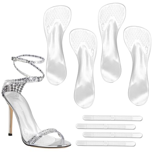 Plantillas de gel para tacones 3/4, soporte de arco adhesivo