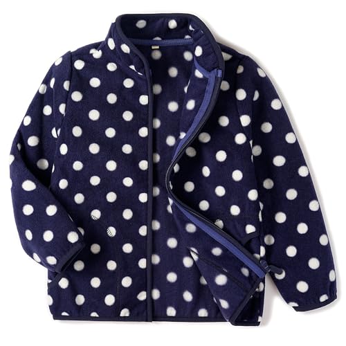 Image of Toddler Boys Girls Fleece Jacket Lightweight Fall Spring 2-12 Years | Soft Anti-Pilling Fleece, Easy Zip-Up, Hand-Warm Pockets, Windproof Stand Collar, Wear Alone or as Layer, Ideal for School