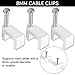 Cable Clips - CableGeeker 100 Pieces Ethernet Cable Clips with Nails 8mm Cord Holder for Cat6 Cat7 Flat Ethernet Cable (White)