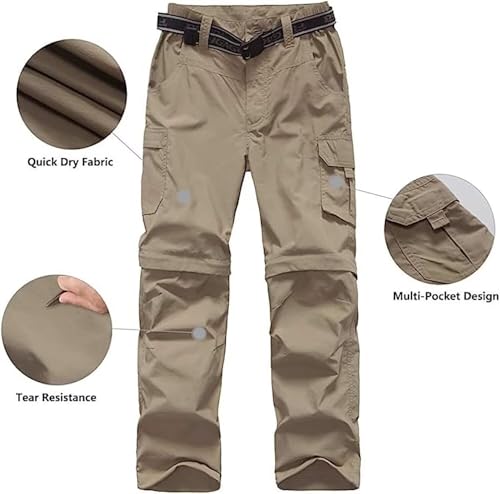 Boy’s Scout Pants Hiking Quick Dry Zip Off Pants Convertible Outdoor Climbing Casual Trouser Kids Youth Cargo Pants3