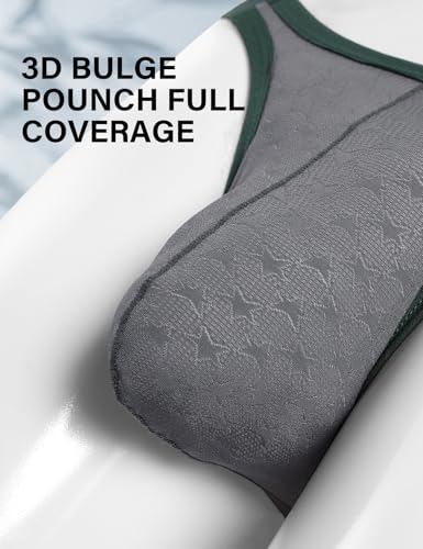 Casey Kevin Men's Sexy Breathable Mesh G-Strings Thong Bulge Pouch Tagless Underwear,4 Pack-Mutilcolor4