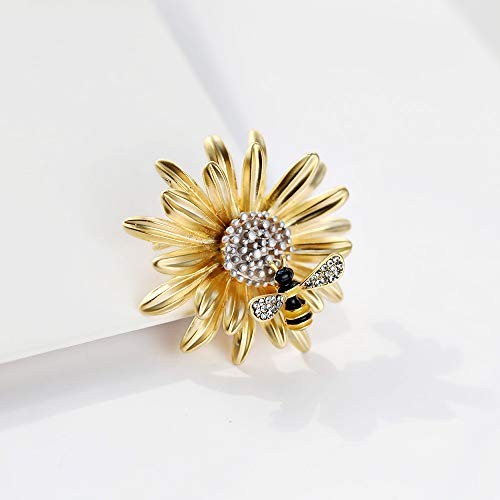 Image of 1X Brooch Bee Daisy Women Corsage Wedding Bridal Pin Dress Scarves Shawl Clip Lady Jewelry Bag Ornament New Released