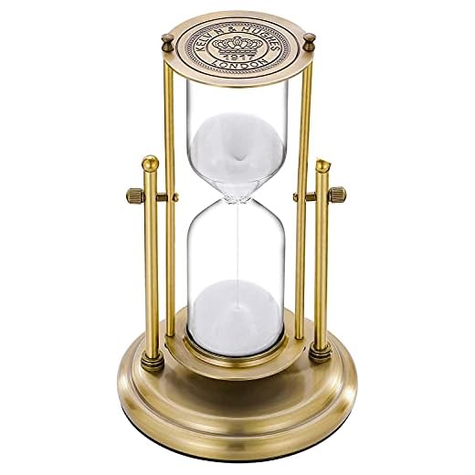 Hourglass Timer 60 Minute Sand Timer: Vintage Brass Sand Clock 60 Minutes, Unique 1 Hour Glass Sand Watch 60 Min for Home Desk Office Decorative, Large Antique Metal Decor Sandglass Timer