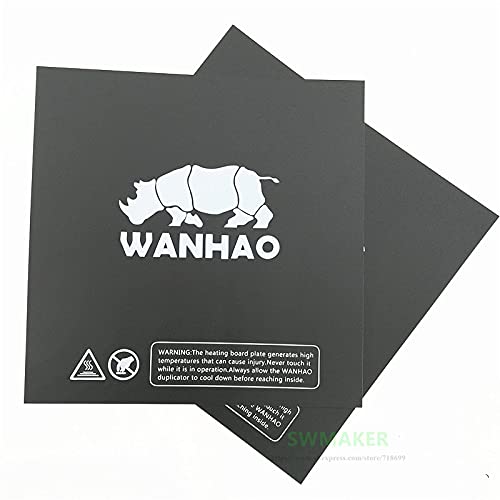 Lysee 3D Printer Parts & Accessories - 5pcs Square Heating Plate Build Plate Tape Sticker Surface Plate for i3 Plus 3D Printer Square 200/214/220mm - (Size: 214mm)