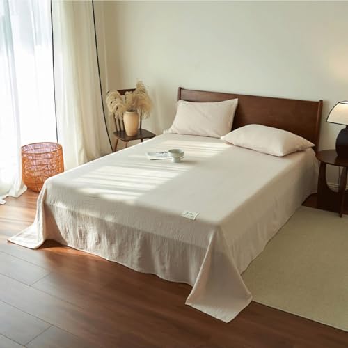 Drap de dessus gaze coton lit double bleu drap plat 245x250cm - 3