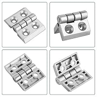JiGiU 4 Stück Scharnier M4 für 2020 Aluprofil Nut 6, Zinklegierung, Silber – Ansicht 5