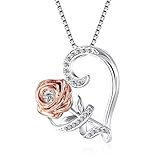 FGSHDBCU Collar con Colgante de circonita Love Rose para Mujer, Accesorios románticos para el día de San Valentín, joyería para niñas