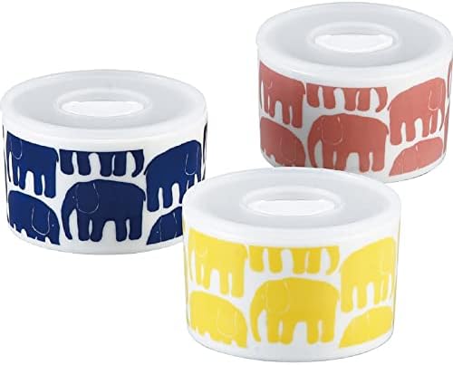 Finrayson Canister Storage Container, Range Pack, Small, 3-Piece Set, Microwave and Dishwasher Safe, Elefanty, Made in Japan image 2