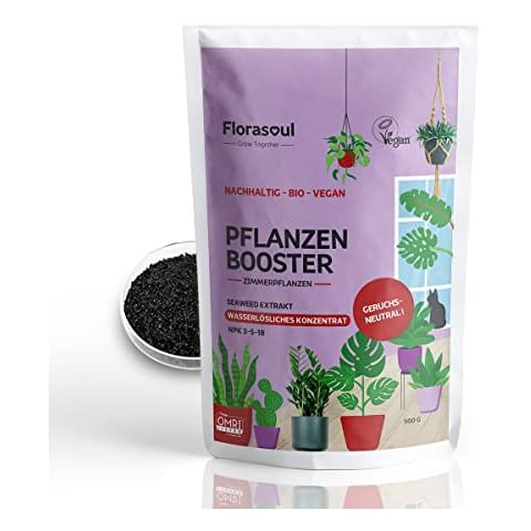 Florasoul Zimmerpflanzen Dünger Bio Vegan Indoor Garten Grünpflanzen Dünger Palmen Cover
