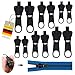 Reisverschluss-reparaturset, 12 Stück Reisverschluss-zipper Ersatz Reißverschluss Reparatur Pull Fixer für Universal,Kleidung,Bettzug,... (12)