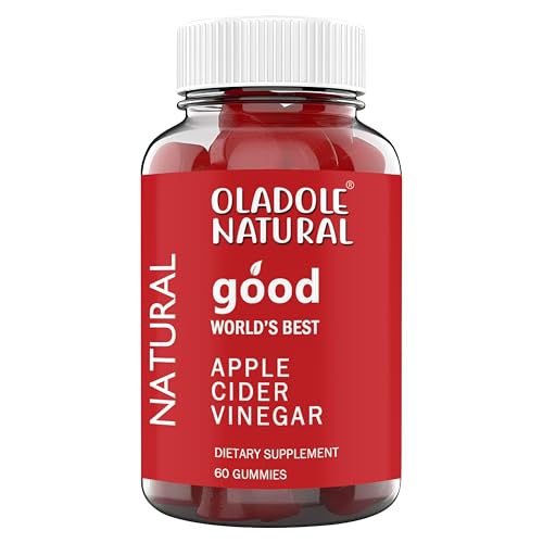 Oladole Apple Cider Vinegar Gummies with Mother - 60 Gummies | Delicious ACV Supplement for Weight Management Digestion Detox Immune Health | Enriched with Vitamin B12 B9 Pomegranate Beetroot