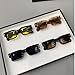 IKANOO Rectangle Sunglasses for Women Men Square Thick Frame Sunglasses Retro Fashion Chunky Eyewear Black Shades (Brown)