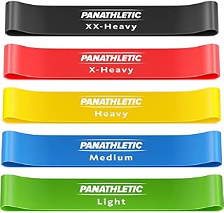 Panathletic Taśmy Oporowe - Gumy do Ćwiczeń, Zestaw 5 Gum o Różnych Oporach, Przewodnik z Ćwiczeniami, eBook, Torba  5x gumy treningowe, taśma do ćwiczeń fitness