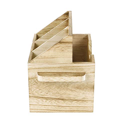 Ikee Design Wooden Utensil Holder Flatware Utensil Caddy With Handles - Silverware Holder For Spoons, Knives, Forks, Napkins For Restaurant And Kitchen #TOP3