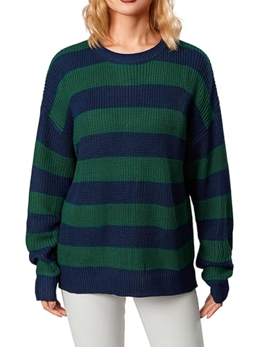 トップス LINKS CHECK KNIT PULLOVER VSSSJ Women's Pullover Sweaters Casual Long Sleeve Crewneck