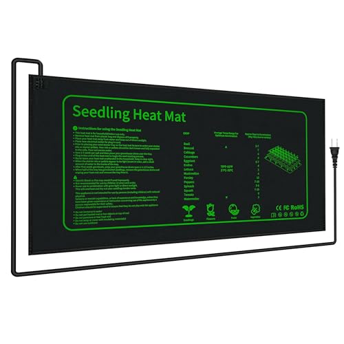LOCONHA Seedling Heat Mat for Seed Starting,10' x 20.75' Waterproof Heating Pad for Indoor Plants Germination (Black 1 Pack)