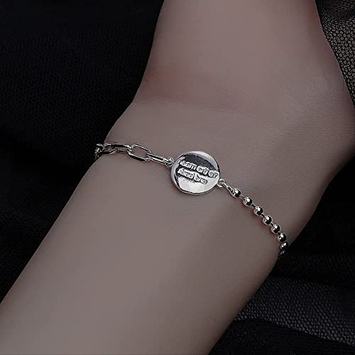 Chaîne irrégulière et carte ronde YDYDTTKD : collier géométrique ajustable - 4