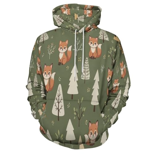 Sweat à Capuche Arbres À Renards 3D le Cadeau Idéal pour Fan de Manga