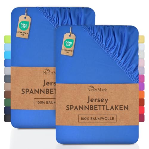 2 Jersey Spannbettlaken Spannbetttuch Baumwolle Qualität Ökotex Standard 100
