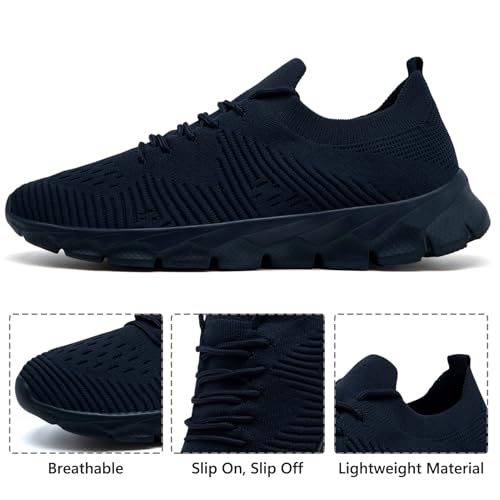 Image of Mens Running Shoes Fashion Sneakers Slip on Breathable Tennis Gym Sports Workout Walking Shoes Lightweight
