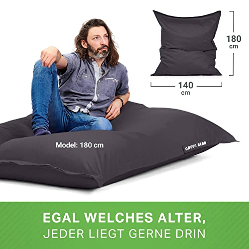Green Bean Sitzsack XXL 140x180cm 380 Liter Kinder & Erwachsene Bean Bag EPS Perlen Füllung...