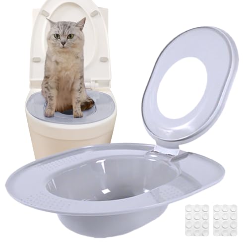 ETUCYNG Addestratore Per WC Per Gatti, Kit Addestramento Lettiera Per Gatto WC, Portatile Riutilizzabile Per Viaggi Cuccioli Casa Pulizia Semplice