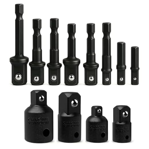 EVANCE Akkuschrauber Stecknuss Adapter Steckschlüssel und Nuss Set,8-tlg 1/4 3/8 / 1/2 Zoll und Stecknuss Adapter 4-tlg 1/4 auf 3/8-3/8 auf 1/4 Zoll - 3/8 auf 1/2-1/2 (Black)
