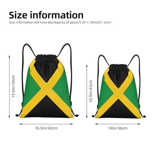 Flag Of Jamaica Print Drawstring Backpack Sport Bag Sack Cinch Bags,Sports Gym Bag For Women Men,For Travel,Swimming4