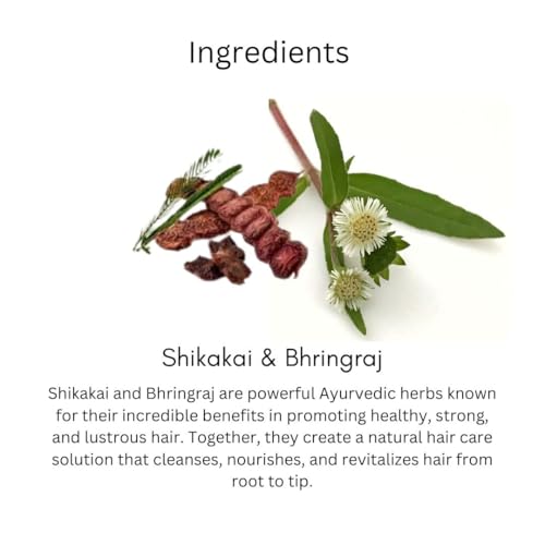 Image of Khadi Shikakai & Bhringraj Natural Hair Shampoo for Hair Fall Control, Dandruff Care & Hair Growth - Herbal Cleanser for Men & Women - Gentle Daily Use | 210ml