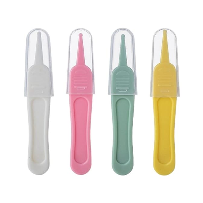 Image of 6 PCS Nose Cleaning Tweezer Plastic Round Head Care Ear Nose Navel Clean Tool Nipper Plier Pincet Forceps for Nose Cleaning Pick Nipper