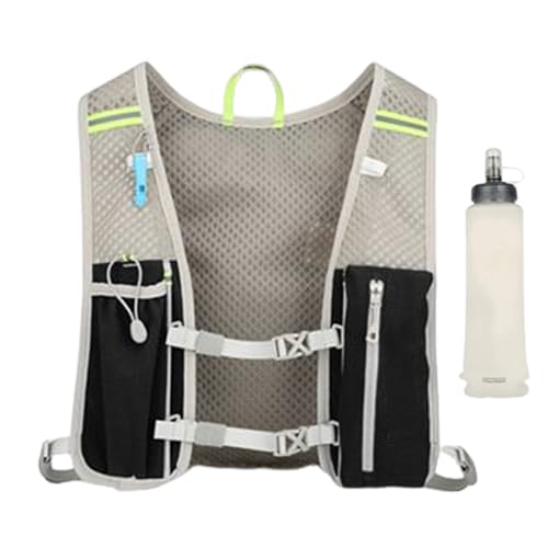 Mochila de hidratación para running,Mochila de botella de agua reflectante | Tanque con tirantes ajustables y botella suave 500 ml para escalada de viaje gimnasio y ciclismo al aire libre