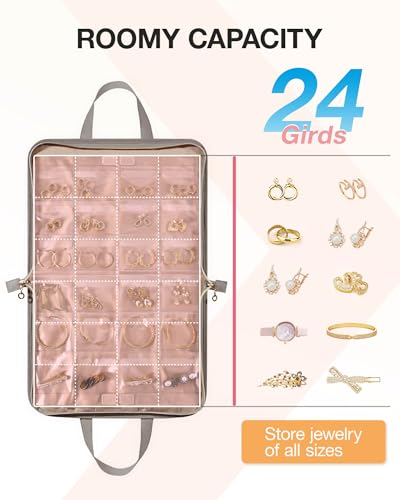 Bolsa de joyas plegable y transparente que evita enredos de collares 4