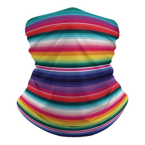 QMNRTK Colorful Mexican Stripes Balaclava UV Protection Face Mask Breathable Neck Gaiter Ski Mask for Men Women Headwear Bandana Elastic Face Scarf